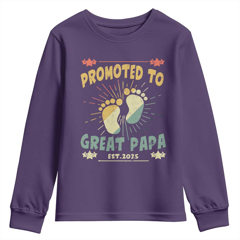 New Dad 2025 Youth Sweatshirt Promoted to Great Papa