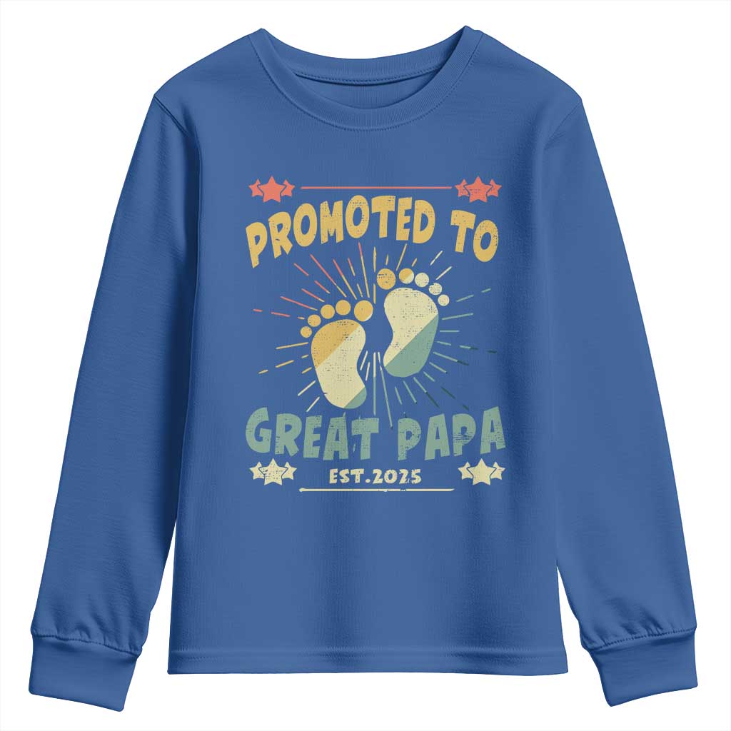 New Dad 2025 Youth Sweatshirt Promoted to Great Papa
