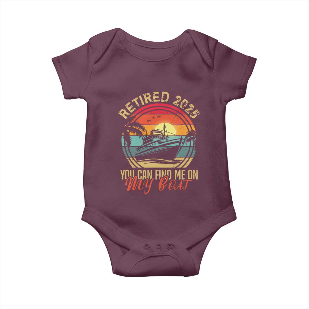 Funny Retirement Baby Onesie I'm Retired You Can Find Me On My Boat