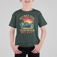 Funny Retirement T Shirt For Kid I'm Retired You Can Find Me On My Boat
