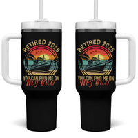 Funny Retirement Tumbler With Handle I'm Retired You Can Find Me On My Boat