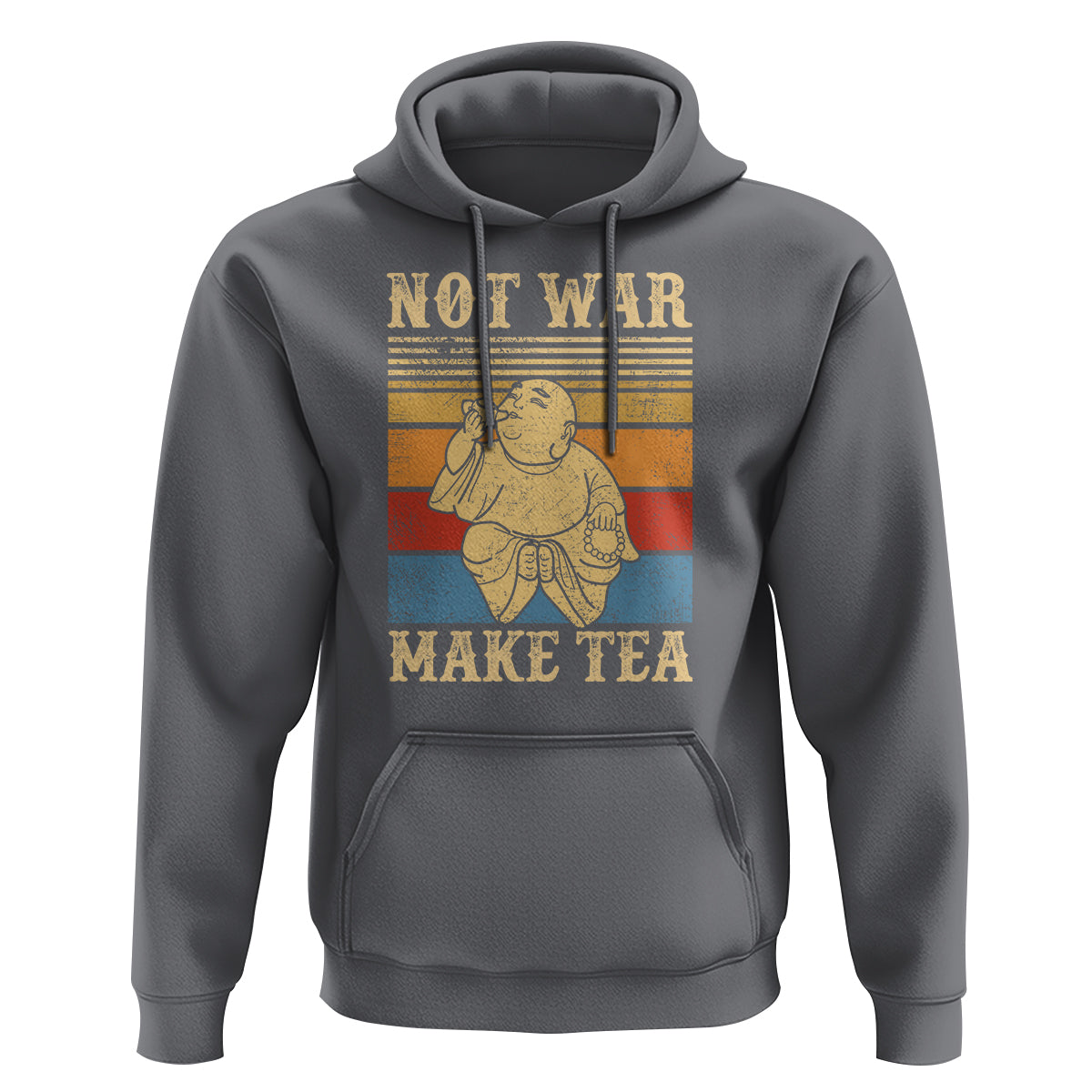 Funny Buddhism Hoodie Make Tea Not War Buddha - Wonder Print Shop