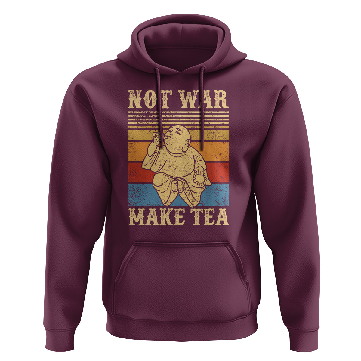 Funny Buddhism Hoodie Make Tea Not War Buddha - Wonder Print Shop