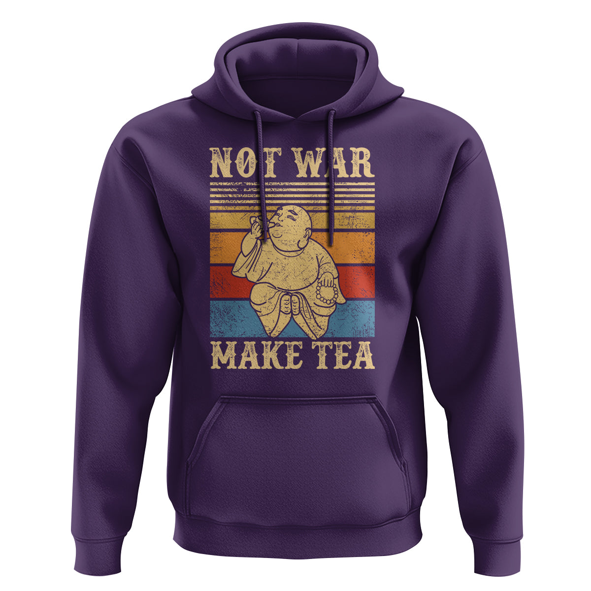 Funny Buddhism Hoodie Make Tea Not War Buddha - Wonder Print Shop