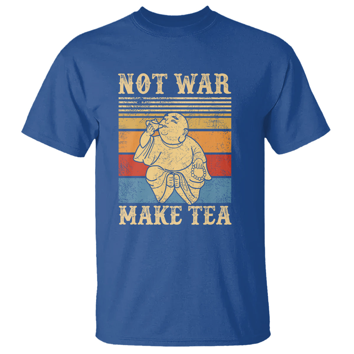 Funny Buddhism T Shirt Make Tea Not War Buddha - Wonder Print Shop