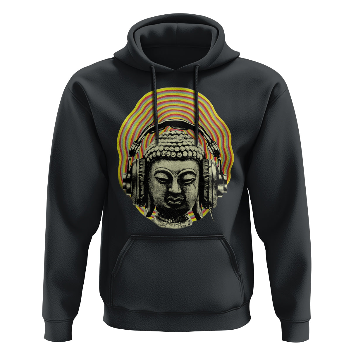 Buddhism Music Lover Hoodie Buddha Headphones Buddhist Monk DJ - Wonder Print Shop