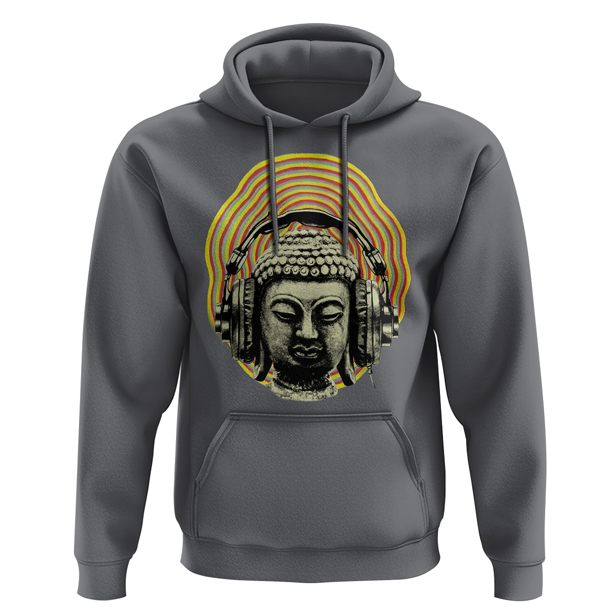 Buddhism Music Lover Hoodie Buddha Headphones Buddhist Monk DJ - Wonder Print Shop