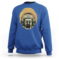 Buddhism Music Lover Sweatshirt Buddha Headphones Buddhist Monk DJ - Wonder Print Shop