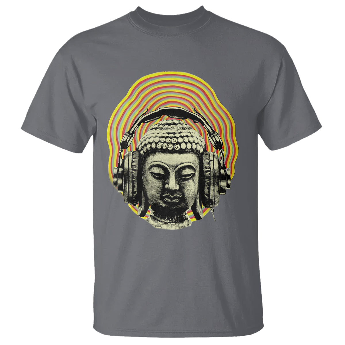Buddhism Music Lover T Shirt Buddha Headphones Buddhist Monk DJ - Wonder Print Shop