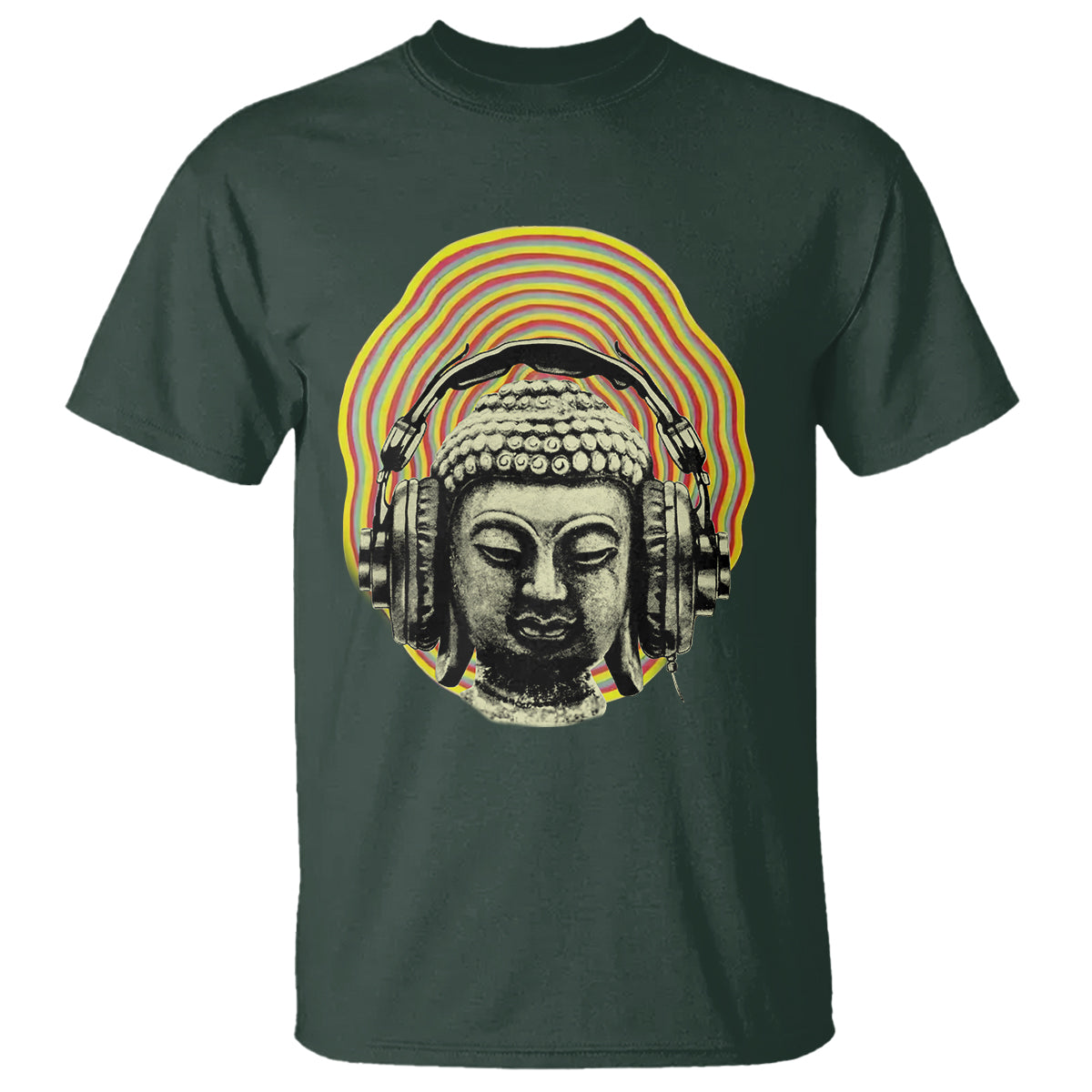 Buddhism Music Lover T Shirt Buddha Headphones Buddhist Monk DJ - Wonder Print Shop