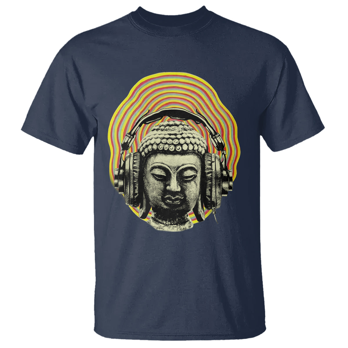 Buddhism Music Lover T Shirt Buddha Headphones Buddhist Monk DJ - Wonder Print Shop