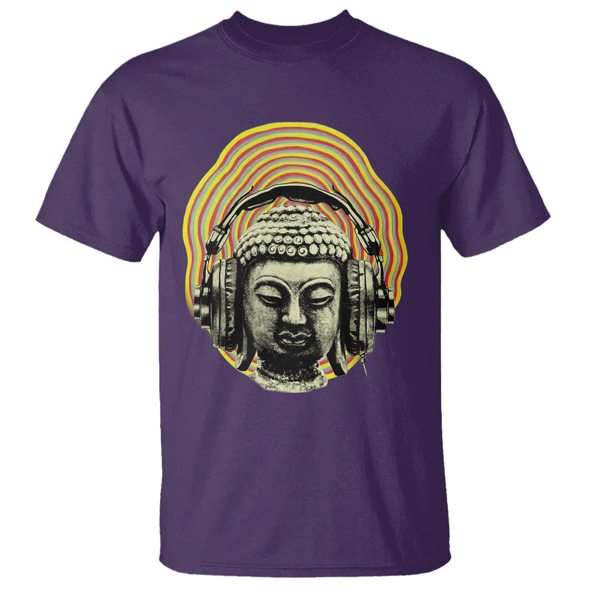 Buddhism Music Lover T Shirt Buddha Headphones Buddhist Monk DJ - Wonder Print Shop