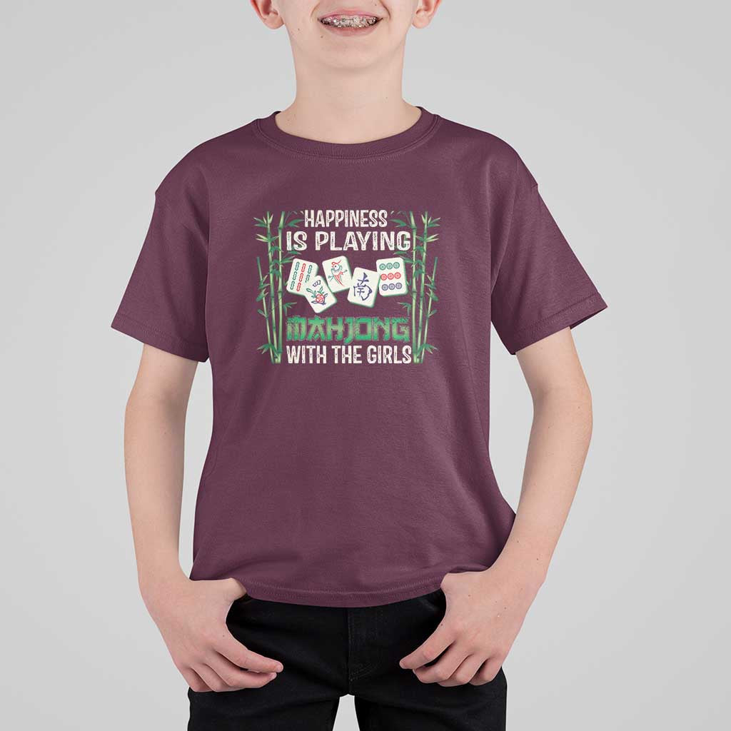 Happiness Is Playing Mahjong With The Girls T Shirt For Kid - Wonder Print Shop