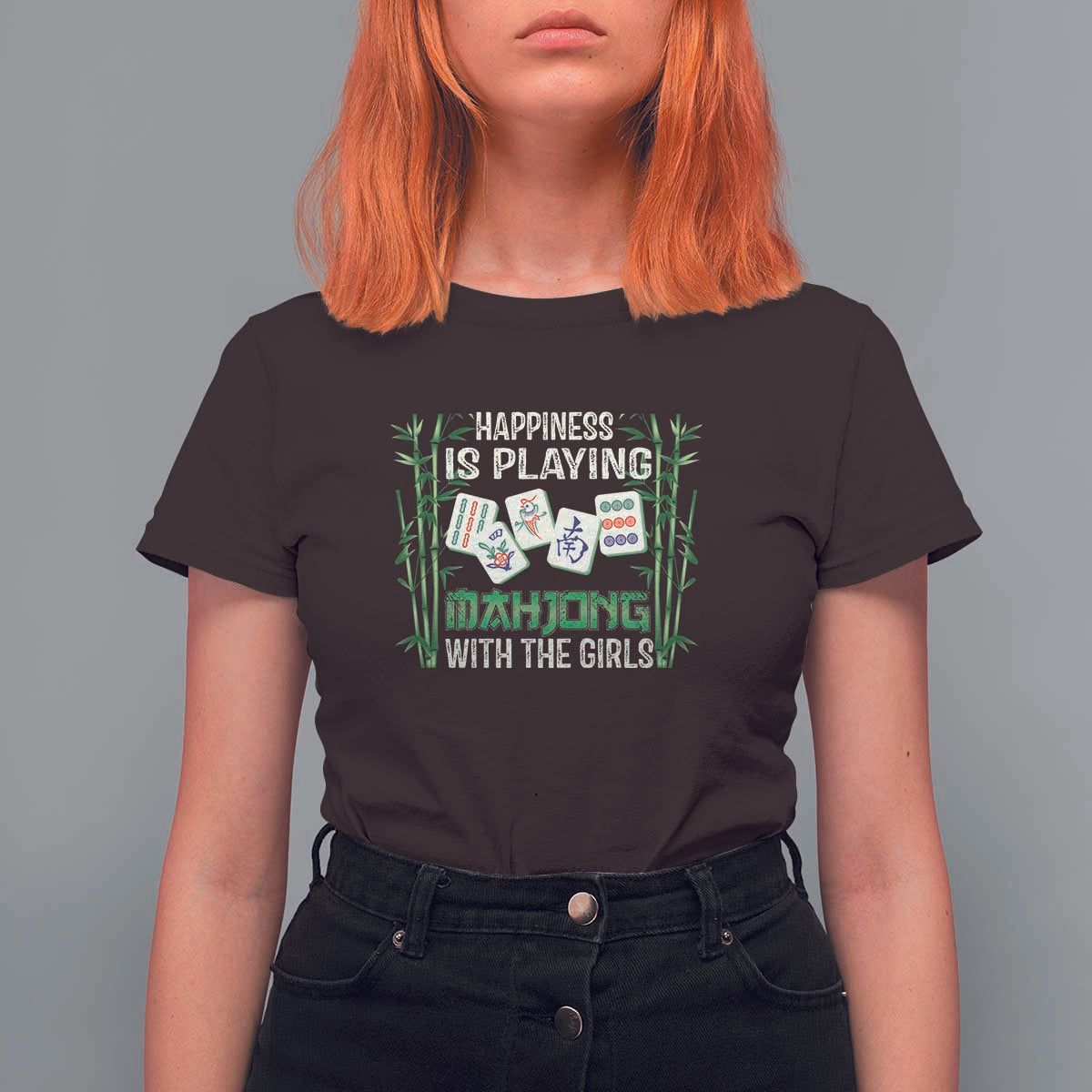 Happiness Is Playing Mahjong With The Girls T Shirt For Women - Wonder Print Shop