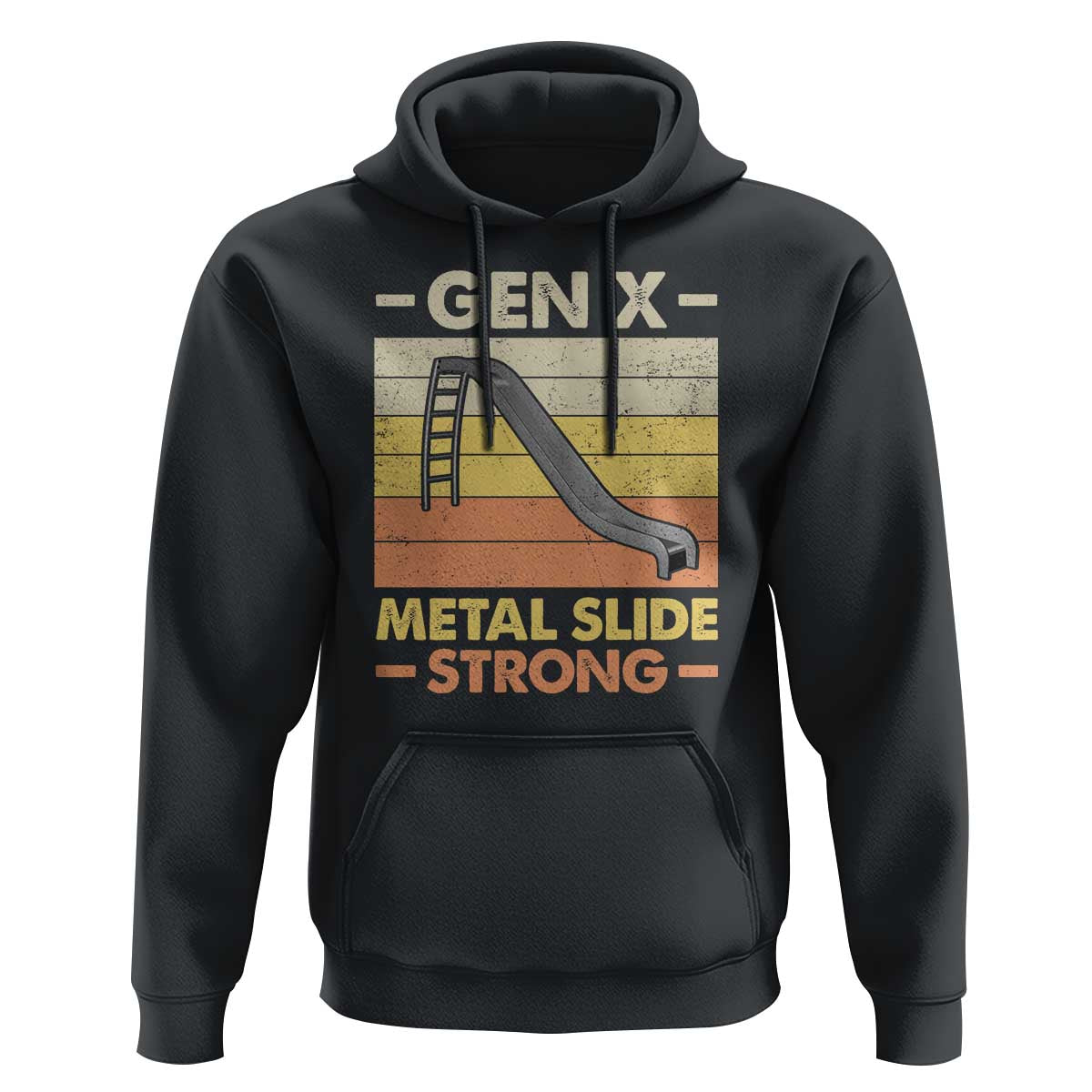 Funny Gen X Hoodie Metal Slide Strong Retro - Wonder Print Shop