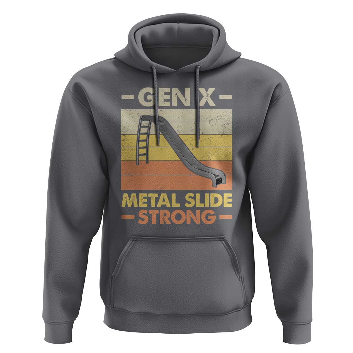 Funny Gen X Hoodie Metal Slide Strong Retro - Wonder Print Shop