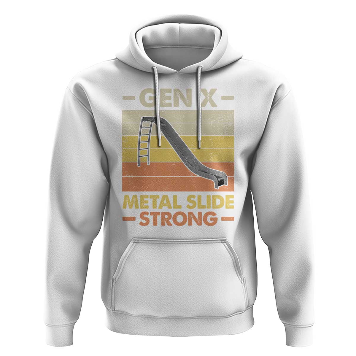 Funny Gen X Hoodie Metal Slide Strong Retro - Wonder Print Shop