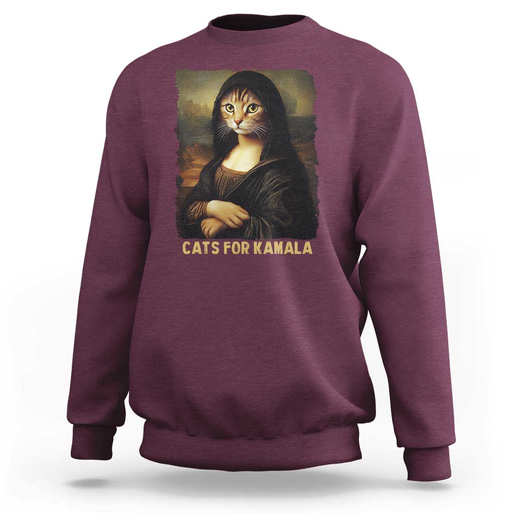 Funny Harris Cat Sweatshirt Cats Mona Lisa Vintage - Wonder Print Shop