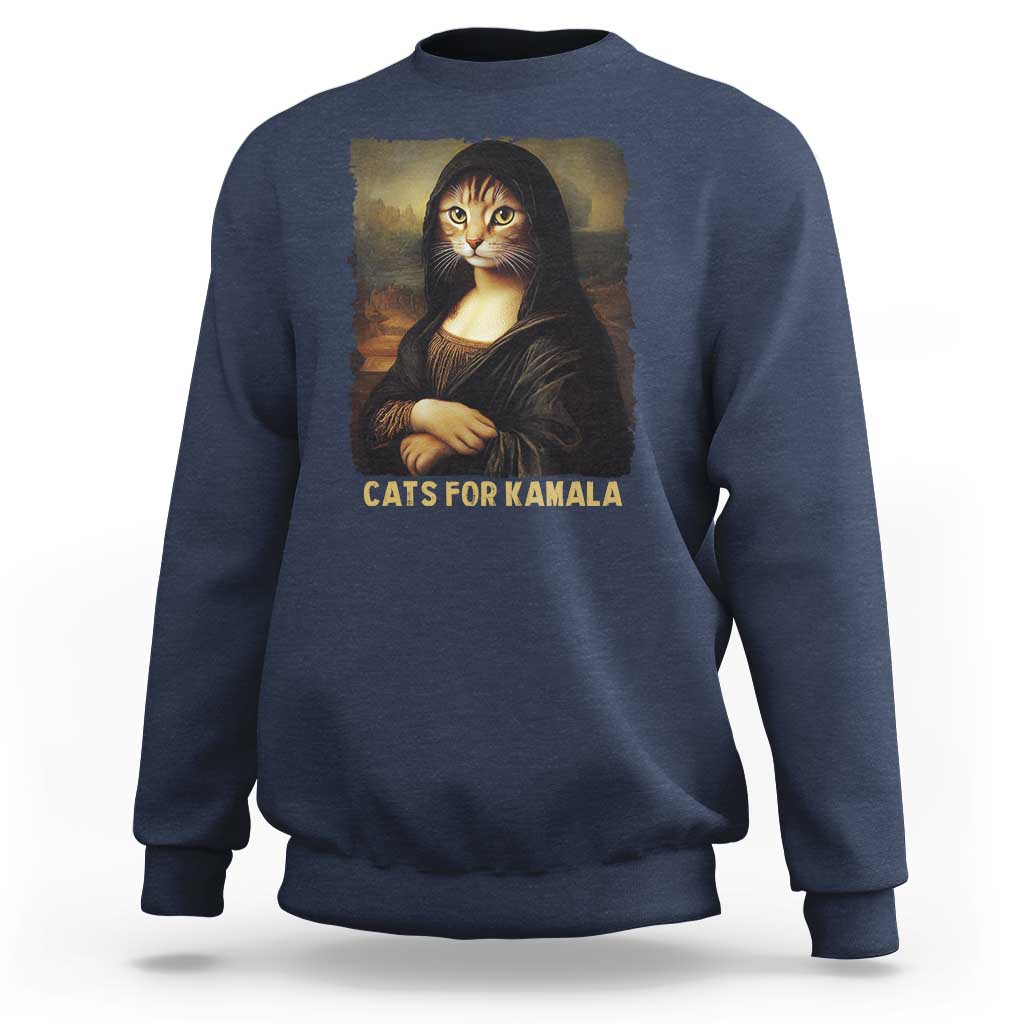 Funny Harris Cat Sweatshirt Cats Mona Lisa Vintage - Wonder Print Shop