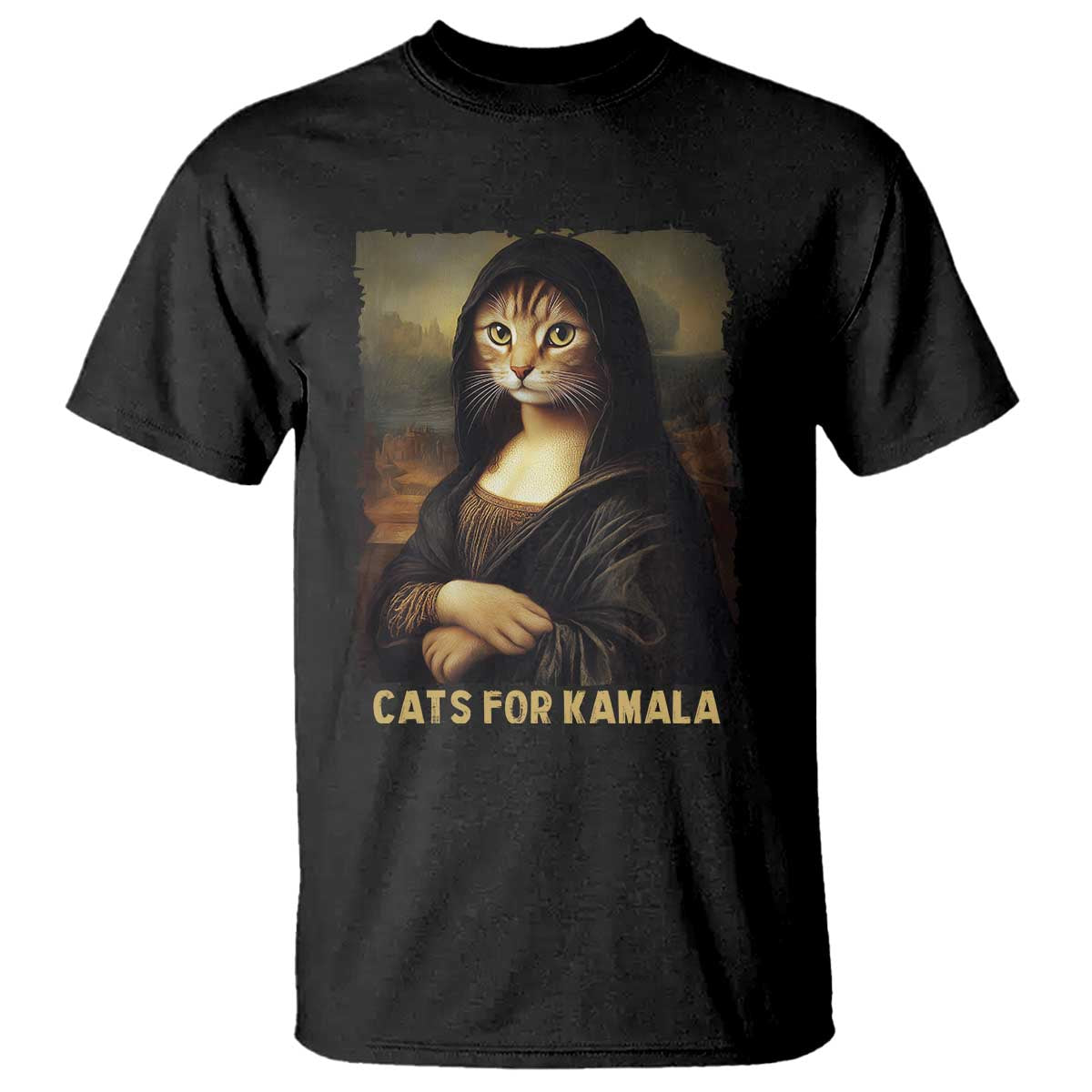 Funny Harris Cat T Shirt Cats Mona Lisa Vintage - Wonder Print Shop