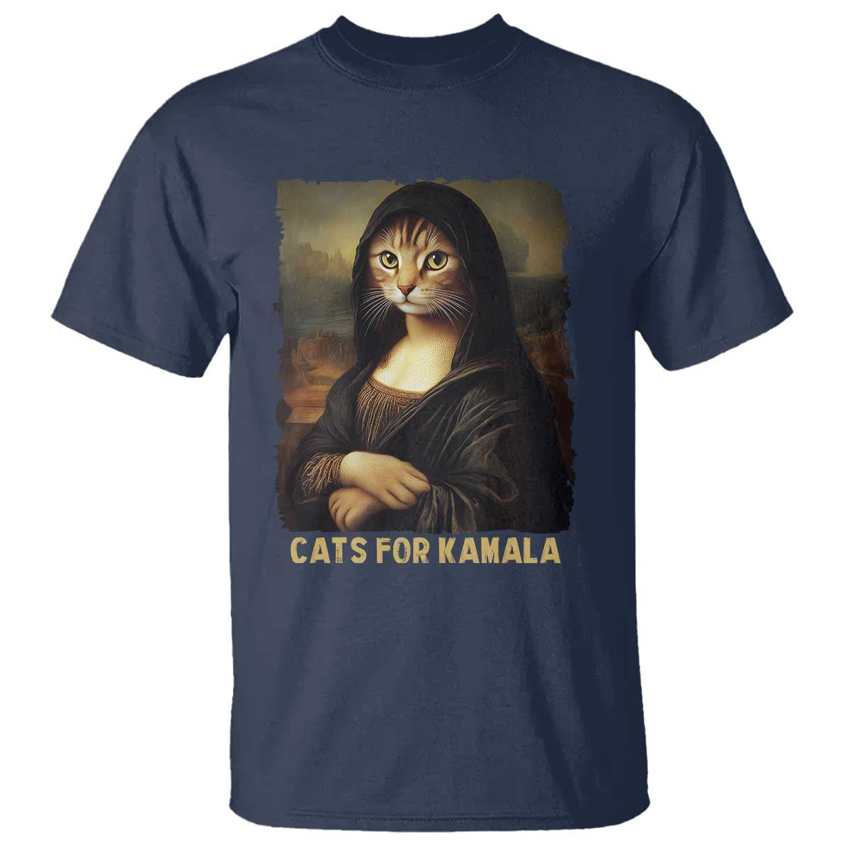 Funny Harris Cat T Shirt Cats Mona Lisa Vintage - Wonder Print Shop