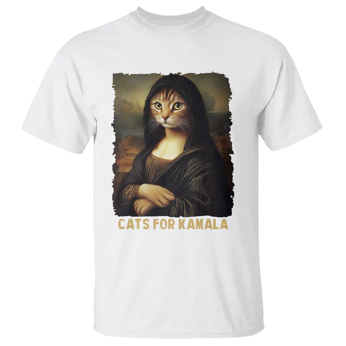 Funny Harris Cat T Shirt Cats Mona Lisa Vintage - Wonder Print Shop