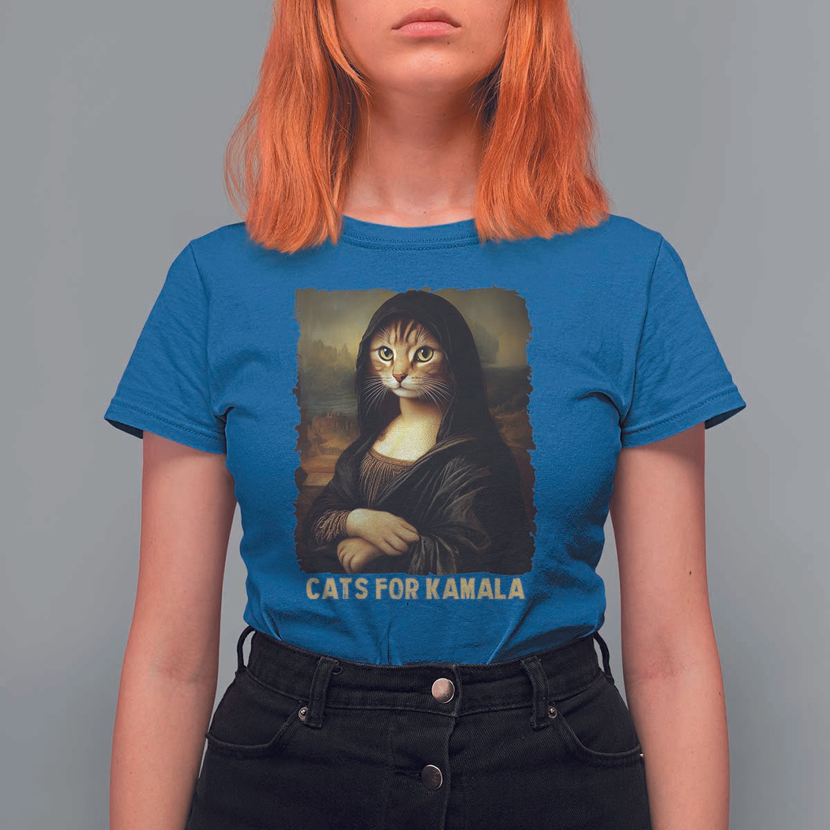 Funny Harris Cat T Shirt For Women Cats Mona Lisa Vintage - Wonder Print Shop
