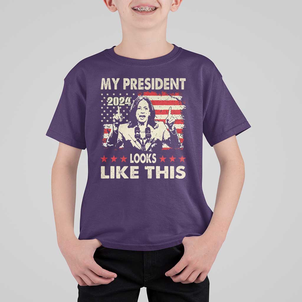 Harris 2024 T Shirt For Kid My President Looks Like This - Wonder Print Shop