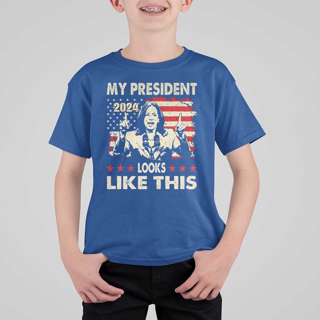 Harris 2024 T Shirt For Kid My President Looks Like This - Wonder Print Shop