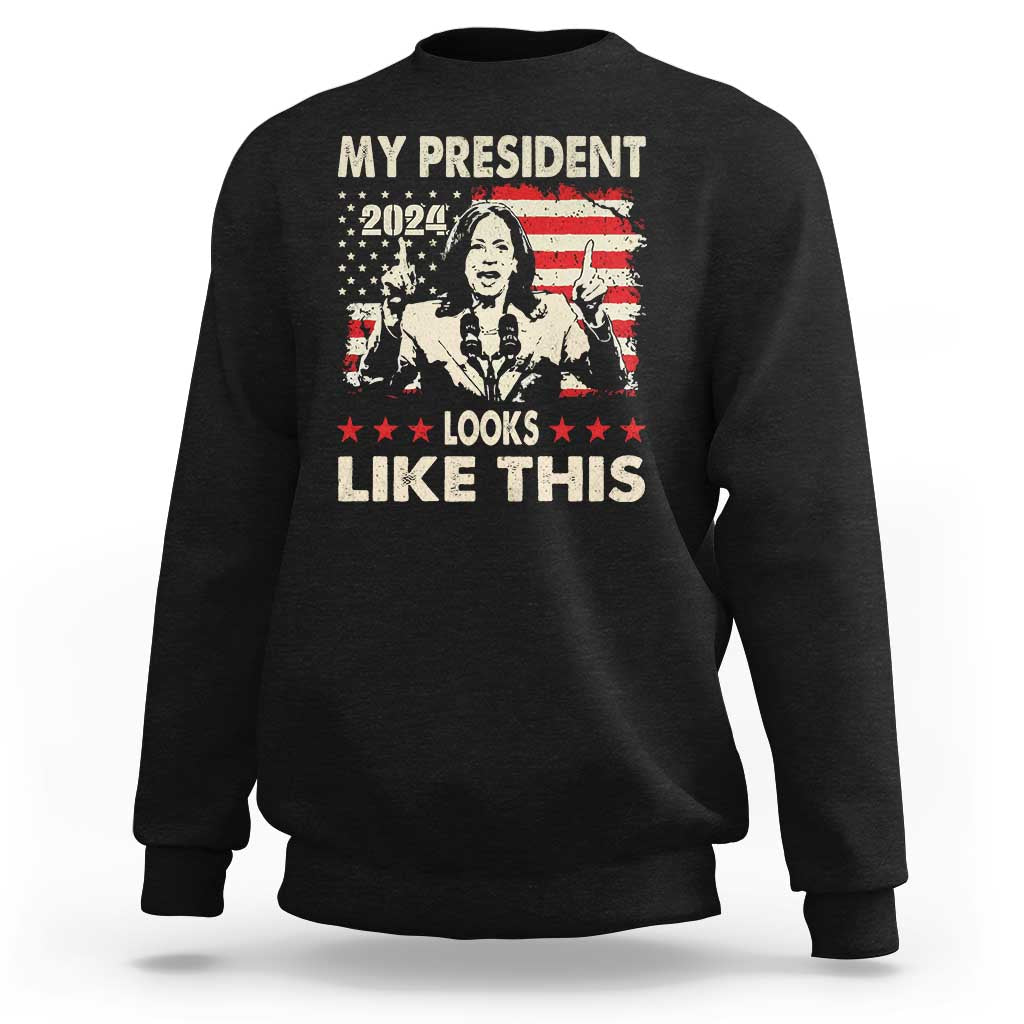 Harris 2024 Sweatshirt My President Looks Like This - Wonder Print Shop