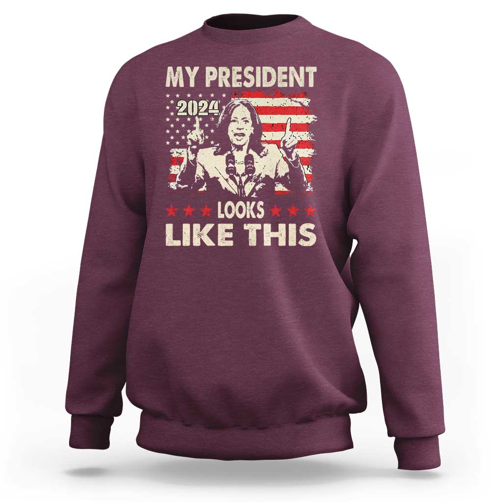Harris 2024 Sweatshirt My President Looks Like This - Wonder Print Shop