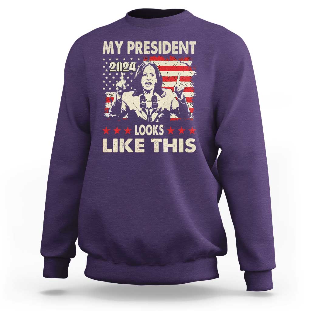 Harris 2024 Sweatshirt My President Looks Like This - Wonder Print Shop