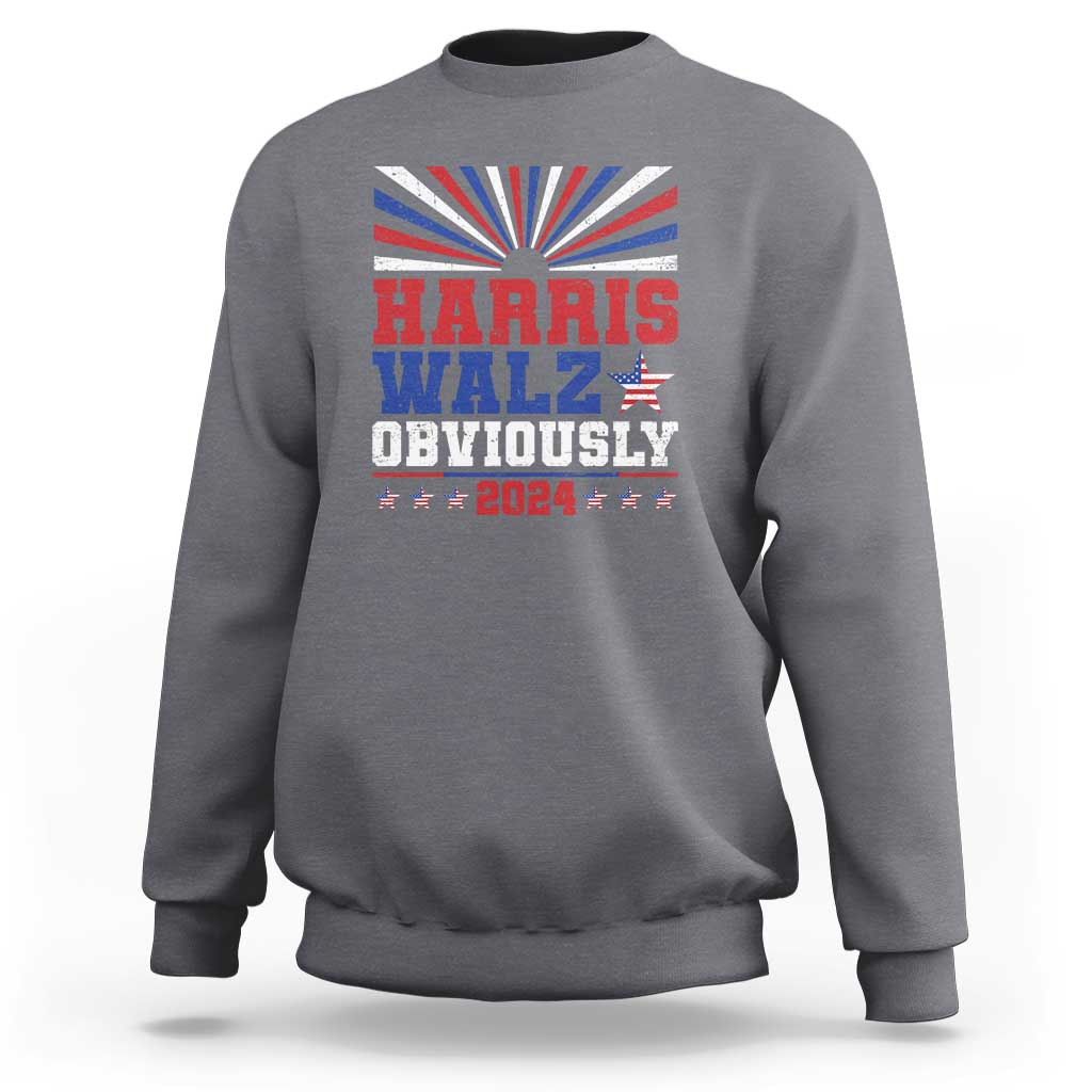 Harris Walz Obviously Sweatshirt US President Election 2024 - Wonder Print Shop