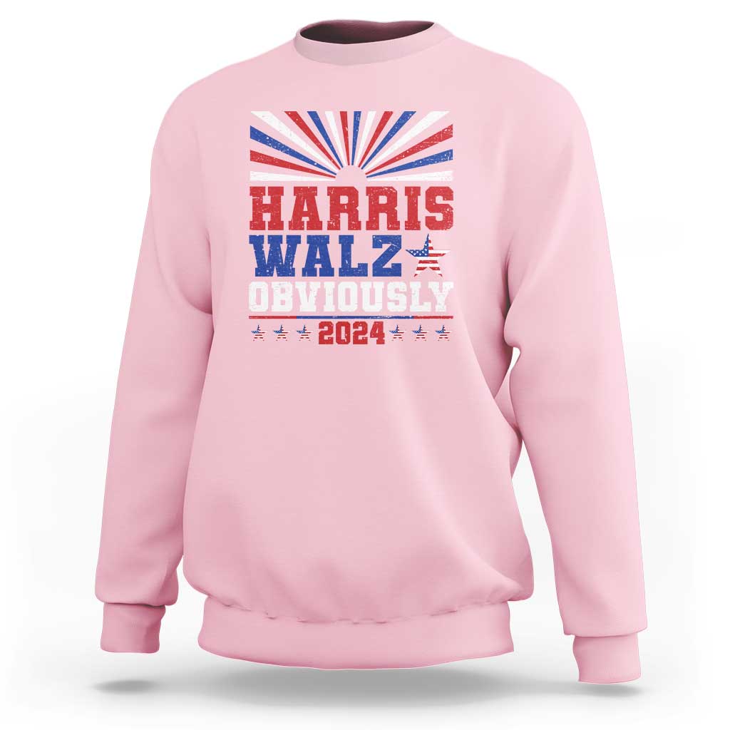 Harris Walz Obviously Sweatshirt US President Election 2024 - Wonder Print Shop