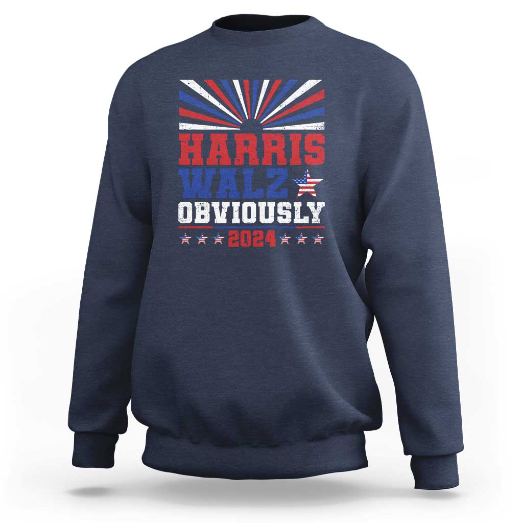 Harris Walz Obviously Sweatshirt US President Election 2024 - Wonder Print Shop