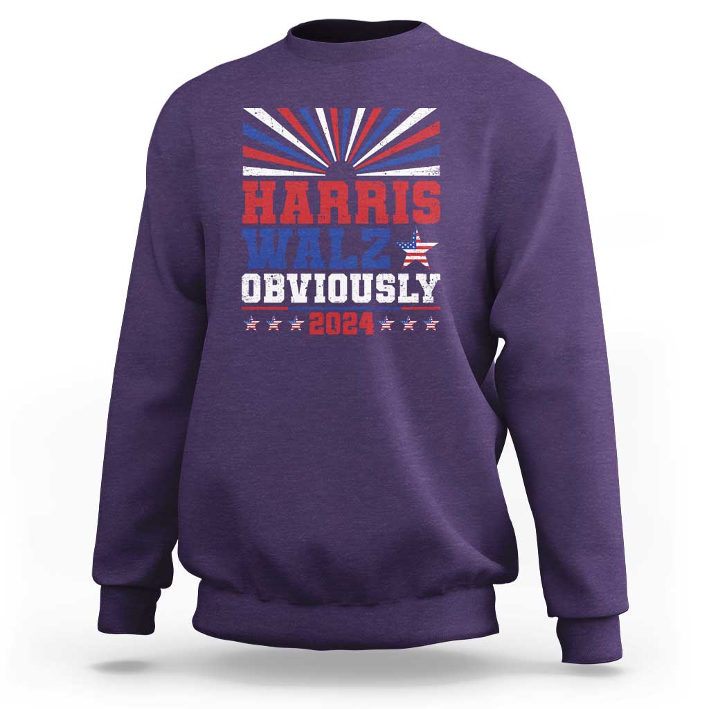 Harris Walz Obviously Sweatshirt US President Election 2024 - Wonder Print Shop