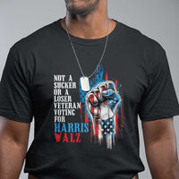 Veteran Voting Harris Walz T Shirt I Am A Veteran Not A Sucker Or A Loser - Wonder Print Shop