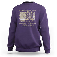 Veteran Voting For Harris Walz Sweatshirt I Am A Veteran Not A Sucker Or A Loser - Wonder Print Shop