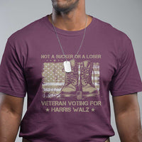Veteran Voting For Harris Walz T Shirt I Am A Veteran Not A Sucker Or A Loser - Wonder Print Shop
