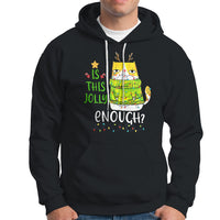 Is This Jolly Enough Funny Cat Merry Christmas Light Hoodie - Wonder Print Shop