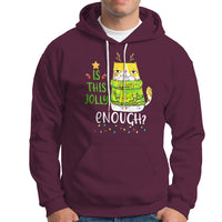 Is This Jolly Enough Funny Cat Merry Christmas Light Hoodie - Wonder Print Shop