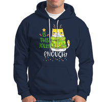 Is This Jolly Enough Funny Cat Merry Christmas Light Hoodie - Wonder Print Shop