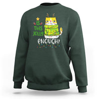 Is This Jolly Enough Funny Cat Merry Christmas Light Sweatshirt - Wonder Print Shop
