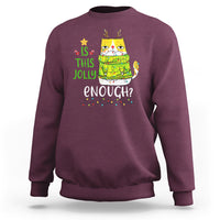 Is This Jolly Enough Funny Cat Merry Christmas Light Sweatshirt - Wonder Print Shop