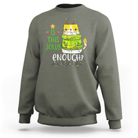 Is This Jolly Enough Funny Cat Merry Christmas Light Sweatshirt - Wonder Print Shop