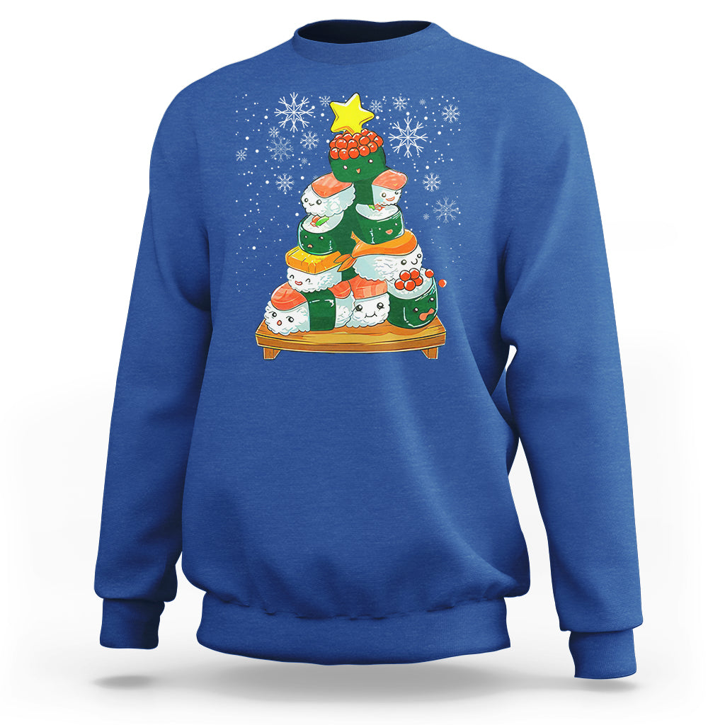Sushi Christmas Tree Cute Japanese Xmas Sweatshirt - Wonder Print Shop