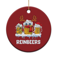 Funny Xmas Beer Christmas Ornament Reinbeers Reindeer Drinking Beer - Wonder Print Shop