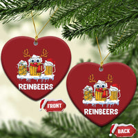 Funny Xmas Beer Christmas Ornament Reinbeers Reindeer Drinking Beer - Wonder Print Shop