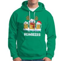 Reinbeers Christmas Reindeer Drinking Beer Hoodie - Wonder Print Shop