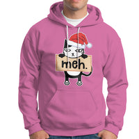 Meh Black Cat Sarcastic Funny Christmas Hoodie - Wonder Print Shop
